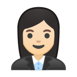 Woman Office Worker Emoji with Light Skin Tone, Google style