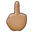 Middle Finger Emoji with Medium Skin Tone, Samsung style