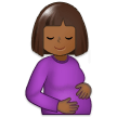 Pregnant Woman Emoji with Medium-Dark Skin Tone, Samsung style