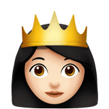 Princess Emoji with Light Skin Tone, Apple style