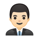 Man Office Worker Emoji with Light Skin Tone, Google style