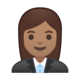 Woman Office Worker Emoji with Medium Skin Tone, Google style