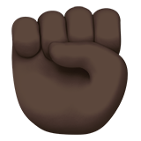 Raised Fist Emoji with Dark Skin Tone, Apple style