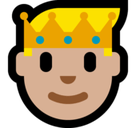 Prince Emoji with Medium-Light Skin Tone, Microsoft style