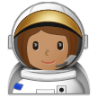 Woman Astronaut Emoji with Medium Skin Tone, Samsung style