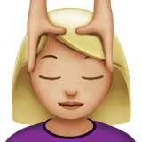 Person Getting Massage Emoji with Medium-Light Skin Tone, Apple style