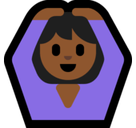 Woman Gesturing Ok Emoji with Medium-Dark Skin Tone, Microsoft style