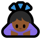 Woman Bowing Emoji with Medium-Dark Skin Tone, Microsoft style