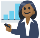 Woman Office Worker Emoji with Medium-Dark Skin Tone, Facebook style