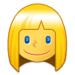 Woman: Blond Hair Emoji, Samsung style