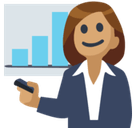 Woman Office Worker Emoji with Medium Skin Tone, Facebook style