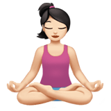Woman in Lotus Position Emoji with Light Skin Tone, Apple style