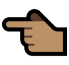 Backhand Index Pointing Left Emoji with Medium Skin Tone, Microsoft style