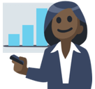 Woman Office Worker Emoji with Dark Skin Tone, Facebook style