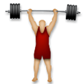 Person Lifting Weights Emoji with Medium-Light Skin Tone, LG style