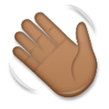 Waving Hand Emoji with Medium-Dark Skin Tone, LG style