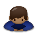 Person Bowing Emoji with Medium-Dark Skin Tone, LG style