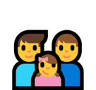 Family: Man, Man, Girl Emoji, Microsoft style