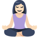 Person in Lotus Position Emoji with Light Skin Tone, Facebook style