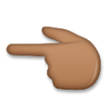 Backhand Index Pointing Left Emoji with Medium-Dark Skin Tone, LG style