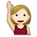Person Raising Hand Emoji with Medium-Light Skin Tone, LG style