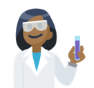 Woman Scientist Emoji with Medium-Dark Skin Tone, Facebook style