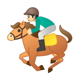 Horse Racing Emoji with Light Skin Tone, Google style