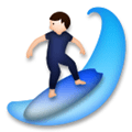 Person Surfing Emoji with Light Skin Tone, LG style