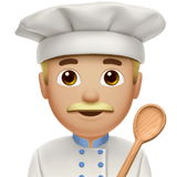 Man Cook Emoji with Medium-Light Skin Tone, Apple style