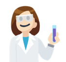 Woman Scientist Emoji with Light Skin Tone, Facebook style