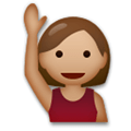 Person Raising Hand Emoji with Medium Skin Tone, LG style
