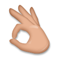 Ok Hand Emoji with Medium Skin Tone, LG style