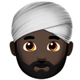 Person Wearing Turban Emoji with Dark Skin Tone, Apple style