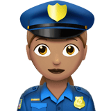 Woman Police Officer Emoji with Medium Skin Tone, Apple style