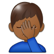 Man Facepalming Emoji with Medium-Dark Skin Tone, Samsung style