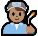 Man Factory Worker Emoji with Medium Skin Tone, Microsoft style