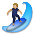 Person Surfing Emoji with Medium-Light Skin Tone, LG style