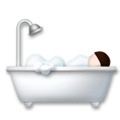Person Taking Bath Emoji with Light Skin Tone, LG style