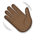Waving Hand Emoji with Dark Skin Tone, LG style