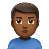Man Pouting Emoji with Medium-Dark Skin Tone, Apple style