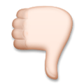 Thumbs Down Emoji with Light Skin Tone, LG style