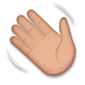 Waving Hand Emoji with Medium Skin Tone, LG style