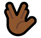 Vulcan Salute Emoji with Medium-Dark Skin Tone, Microsoft style