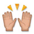 Raising Hands Emoji with Medium Skin Tone, LG style