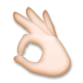 Ok Hand Emoji with Light Skin Tone, LG style