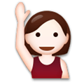Person Raising Hand Emoji with Light Skin Tone, LG style