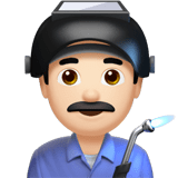 Man Factory Worker Emoji with Light Skin Tone, Apple style