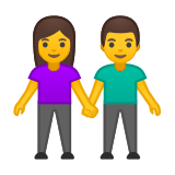 Man and Woman Holding Hands Emoji, Google style