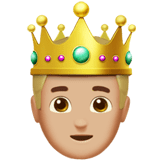 Prince Emoji with Medium-Light Skin Tone, Apple style