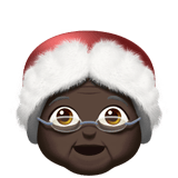 Mrs. Claus Emoji with Dark Skin Tone, Apple style